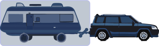 A cartoon depicting Aggregate Trailer Mass (Trailer and Towball Weight)