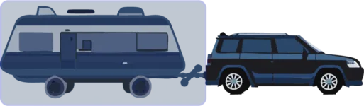 A cartoon depicting Aggregate Trailer Mass (Trailer and Towball Weight)