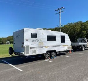 A Caravan being weighed